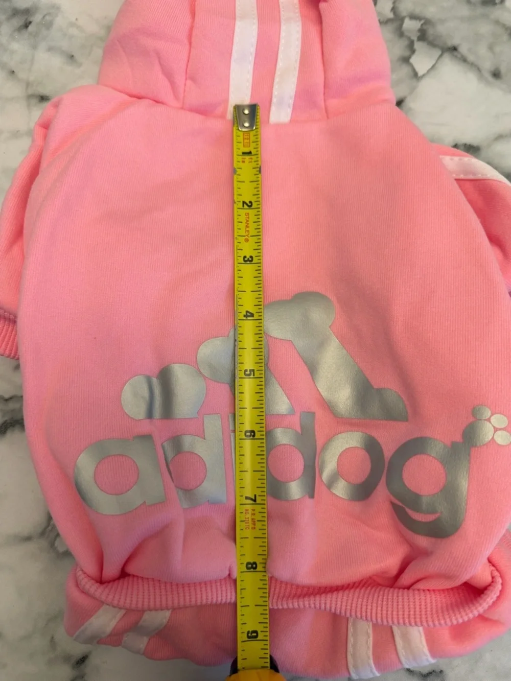 “Adidog” Pink Dog Clothes - Picture 2 of 4